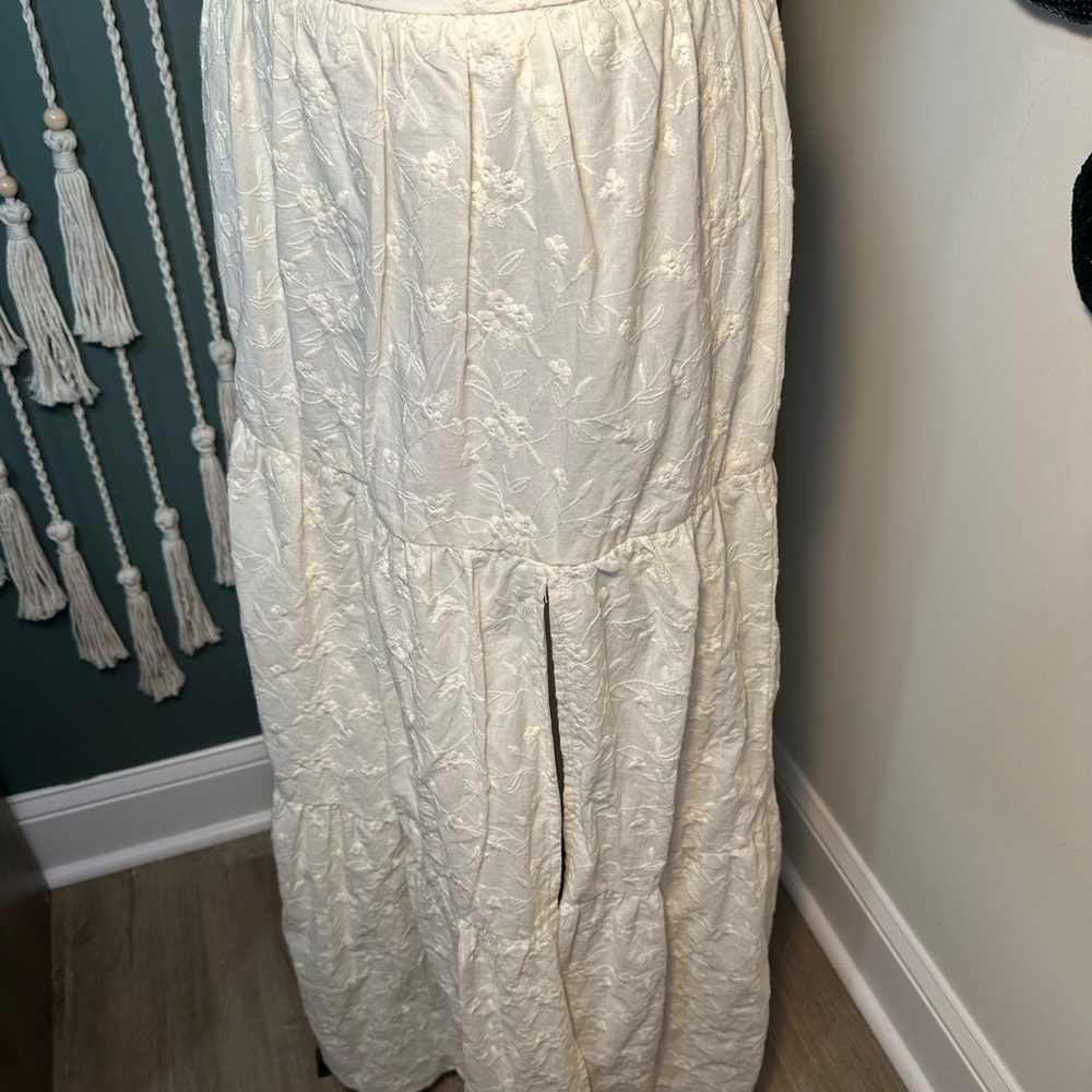 NWT XS Windsor Cream Floral Embroidered Maxi Skirt Cottagecore - Picture 5 of 6